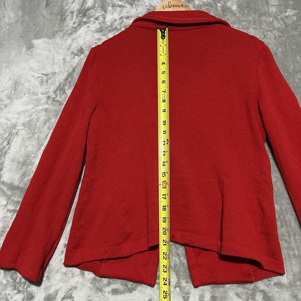 St John Collection Santana Knit Single Button Blazer Jacket Womens Sz 10 Red USA - Picture 8 of 10
